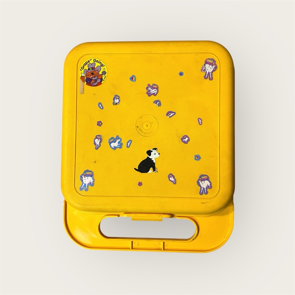 Vintage Tupperware Alphabet Case Yellow Art Pencil School Storage Crayon Box #2